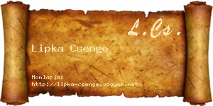 Lipka Csenge névjegykártya
